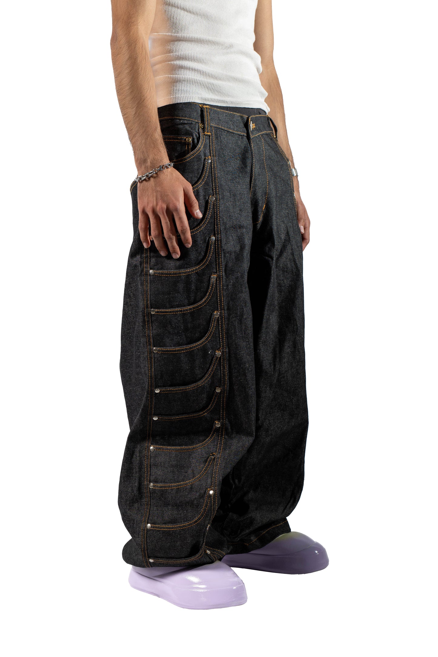'Overly Convenient' 34 Pocket Raw Denim