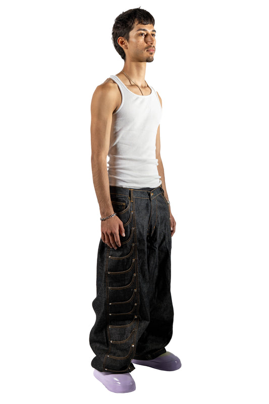 'Overly Convenient' 34 Pocket Raw Denim